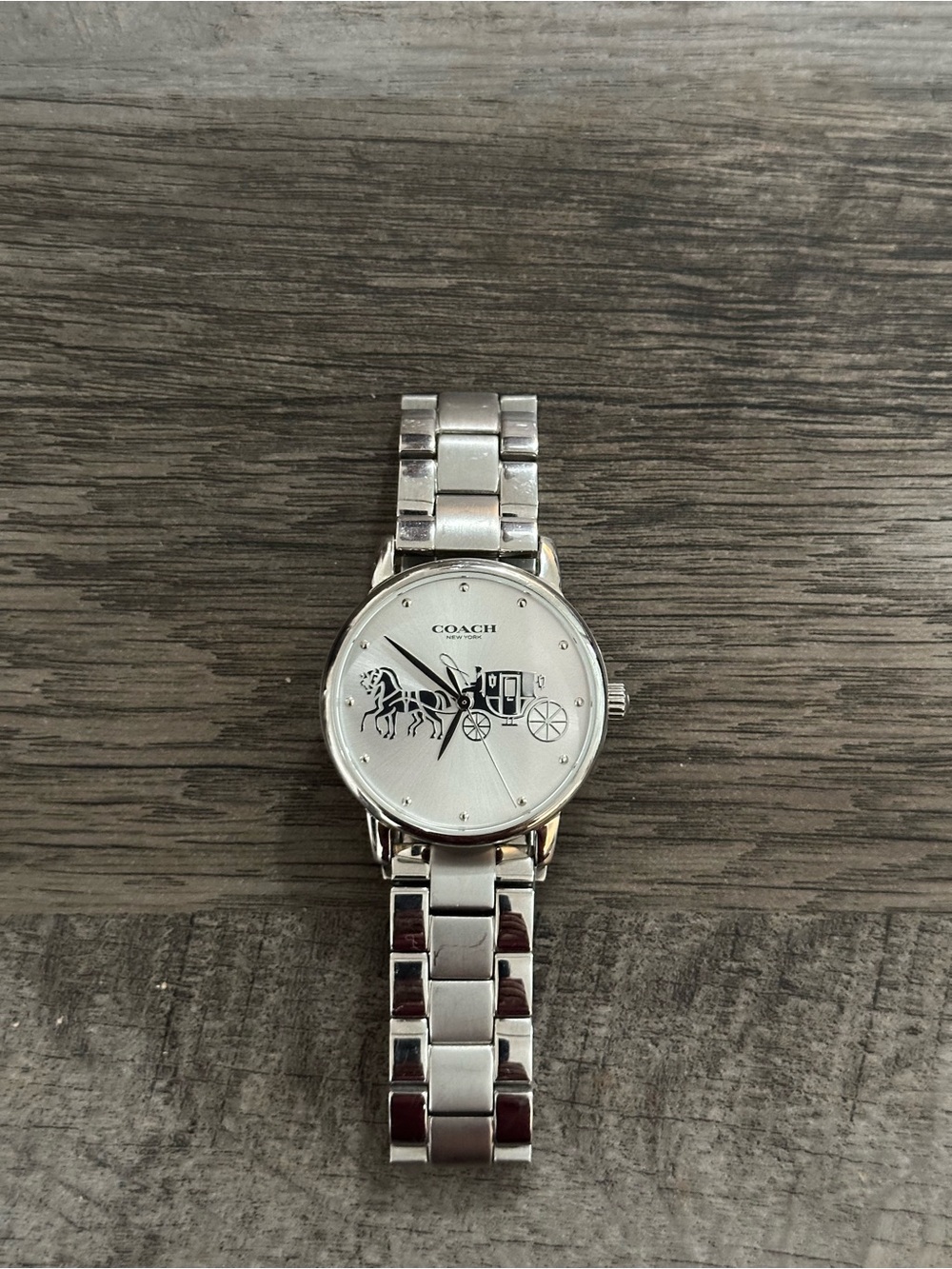 Coach Silver-tone Horse & Carriage Bracelet Watch